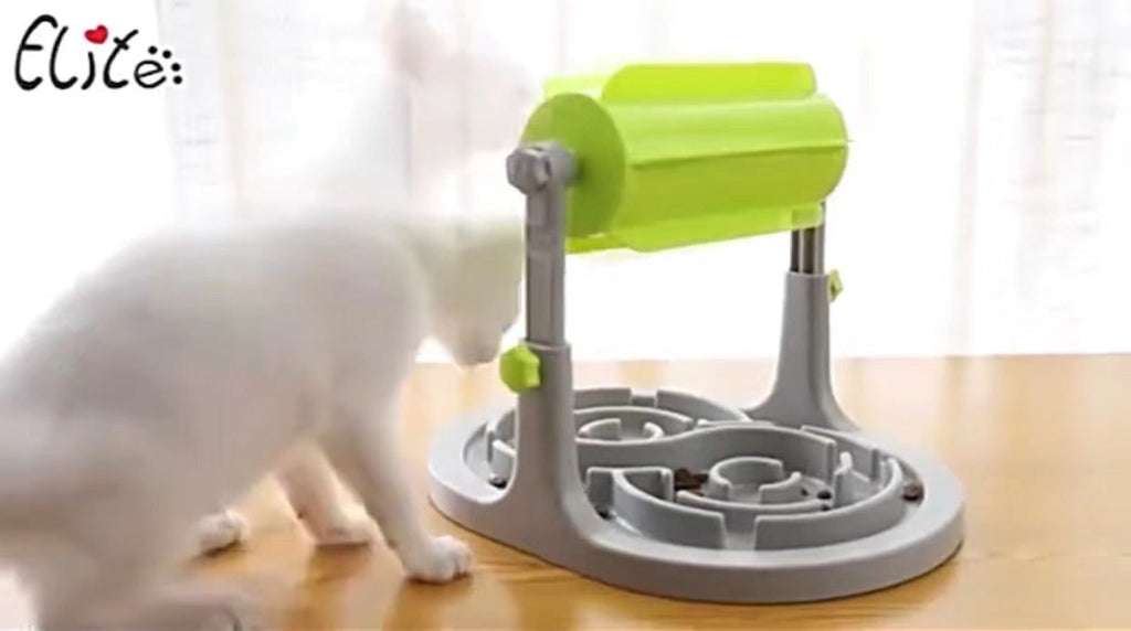 Interactive Pet Food Bowl Puppy Slow Feeder Puzzle Toy Feed For Dog Kitten Cat IQ Training Automatic Game Educational Adjustable