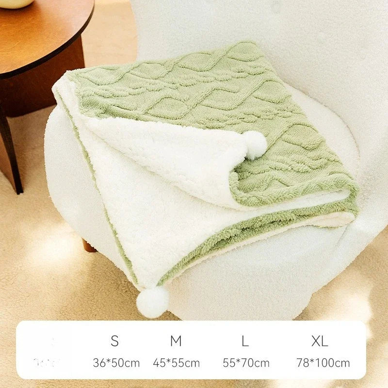 Thickened Pet Blanket Ultra-soft Pet Blanket Plush Pet Blanket for Dogs Cats Warm Soft Sleeping Mat Comfortable for Winter