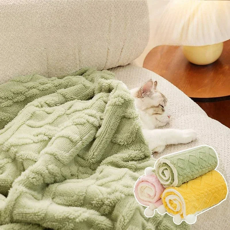 Thickened Pet Blanket Ultra-soft Pet Blanket Plush Pet Blanket for Dogs Cats Warm Soft Sleeping Mat Comfortable for Winter