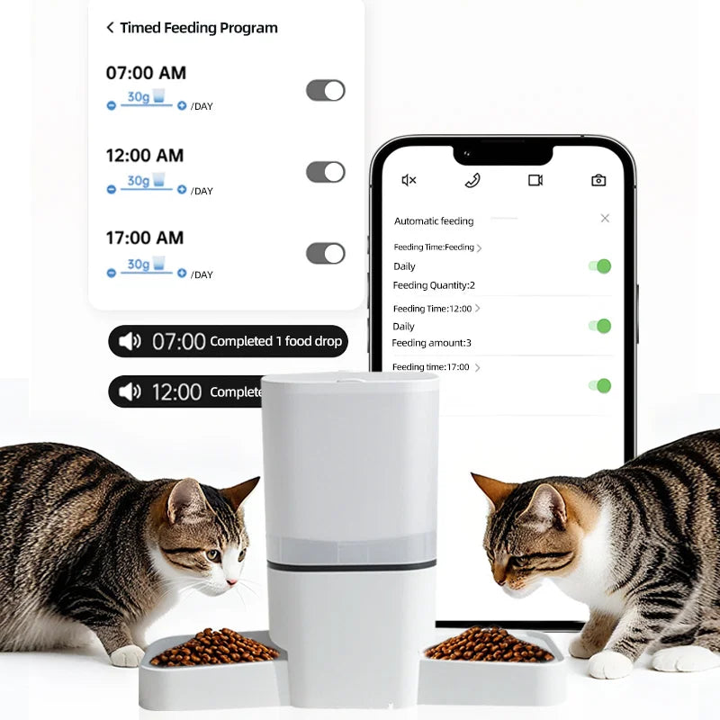 Automatic pet feeder 6L capacity smart timer Tuya control food dispenser with stainless steel bowl dog and cat feeding supplies